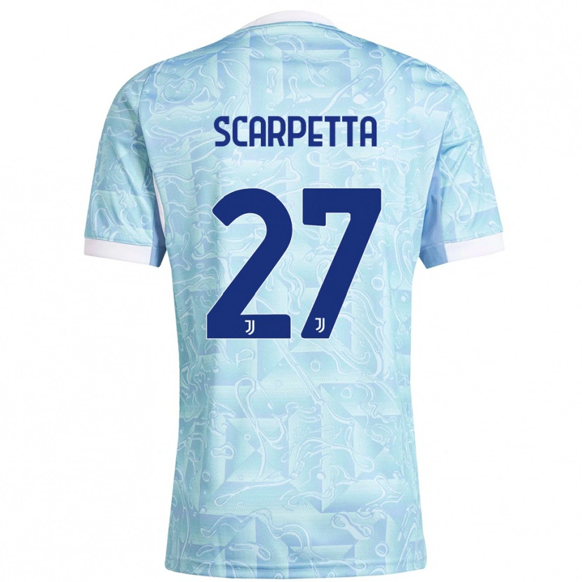 Danxen Kinderen Jacopo Scarpetta #27 Hemelblauw Geel Uitshirt Uittenue 2025/26 T-Shirt