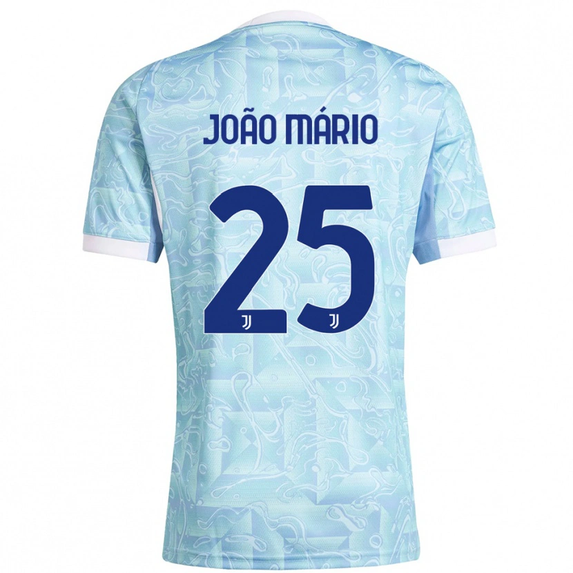 Danxen Kinderen João Mário #25 Hemelblauw Geel Uitshirt Uittenue 2025/26 T-Shirt