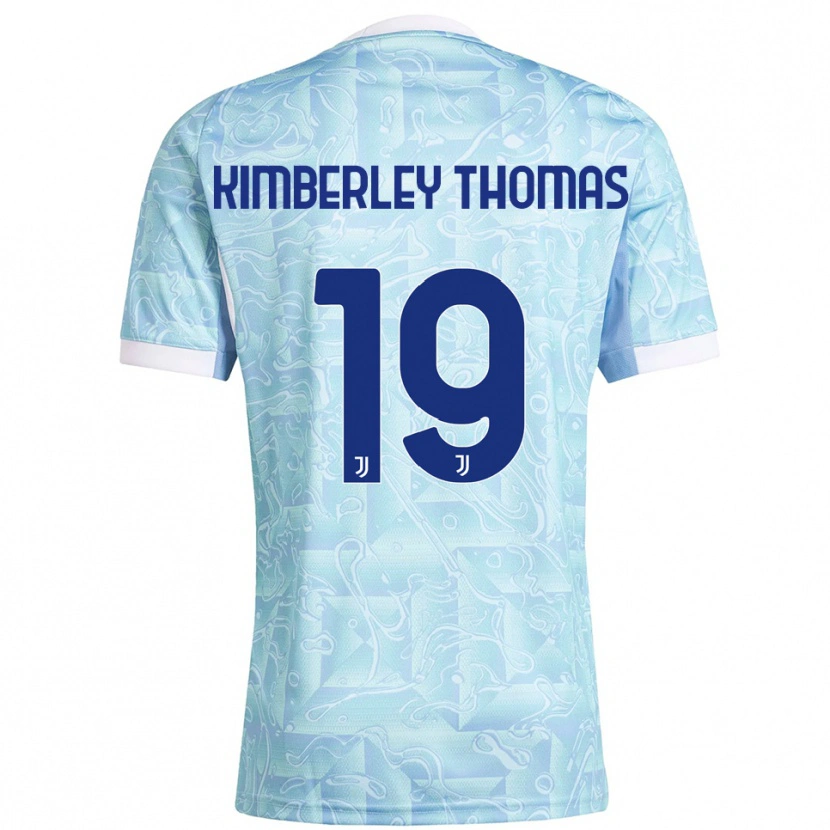 Danxen Kinderen Lindsey Kimberley Thomas #19 Hemelblauw Geel Uitshirt Uittenue 2025/26 T-Shirt