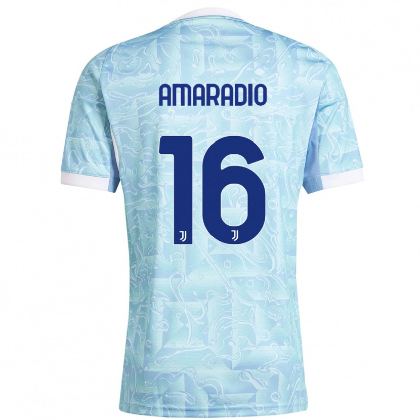 Danxen Kinderen Luca Amaradio #16 Hemelblauw Geel Uitshirt Uittenue 2025/26 T-Shirt