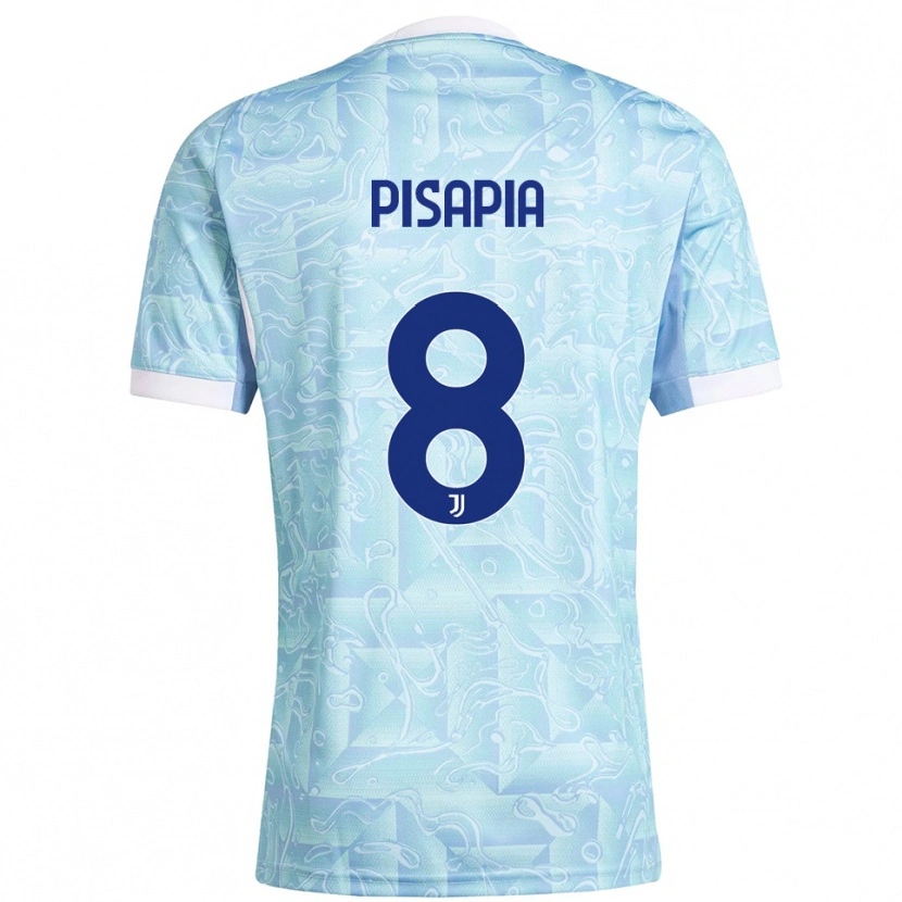 Danxen Kinderen Luciano Pisapia #8 Hemelblauw Geel Uitshirt Uittenue 2025/26 T-Shirt