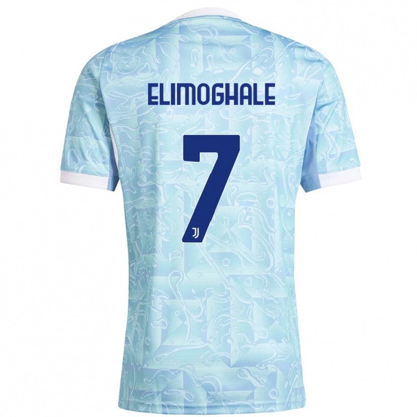 Danxen Kinderen Destiny Elimoghale #7 Hemelblauw Geel Uitshirt Uittenue 2025/26 T-Shirt