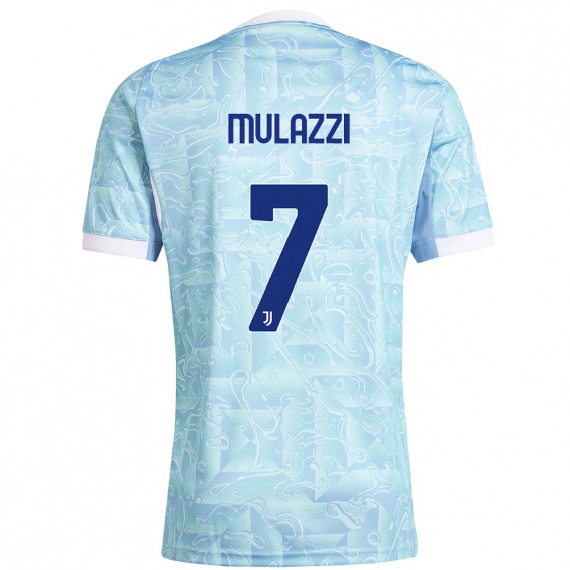 Danxen Kinderen Gabriele Mulazzi #7 Hemelblauw Geel Uitshirt Uittenue 2025/26 T-Shirt