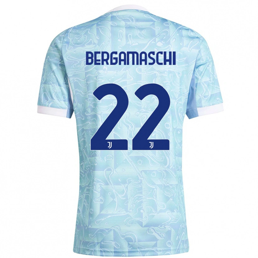 Danxen Kinderen Valentina Bergamaschi #22 Hemelblauw Geel Uitshirt Uittenue 2025/26 T-Shirt