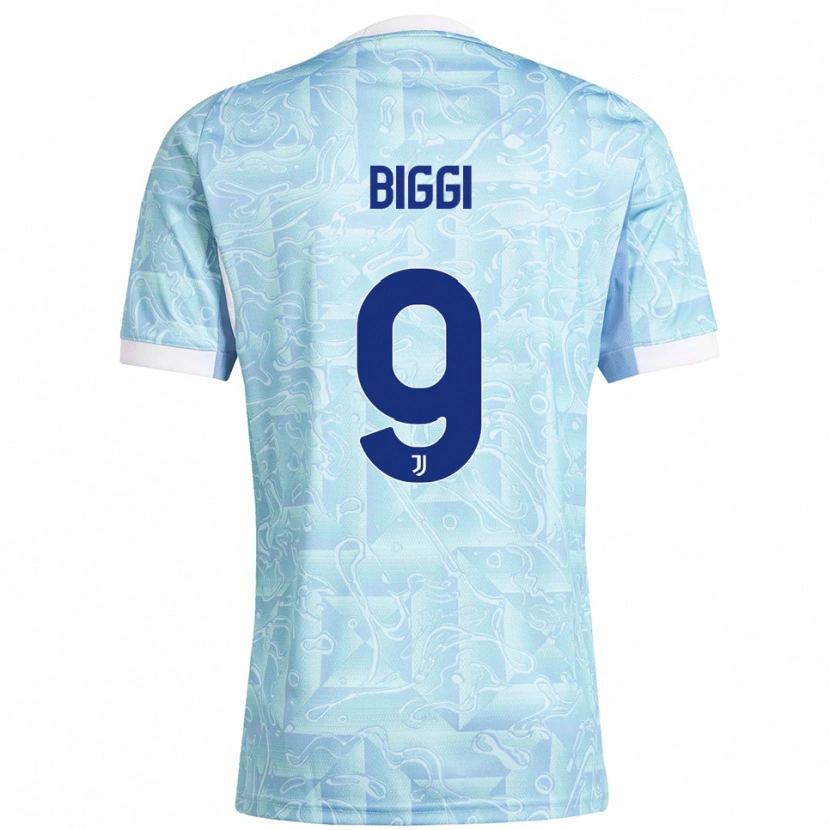 Danxen Kinderen Silvano Biggi #9 Hemelblauw Geel Uitshirt Uittenue 2025/26 T-Shirt