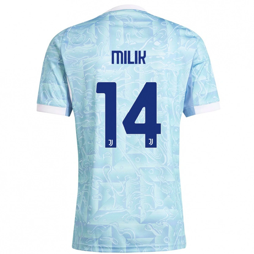 Danxen Kinderen Arkadiusz Milik #14 Hemelblauw Geel Uitshirt Uittenue 2025/26 T-Shirt