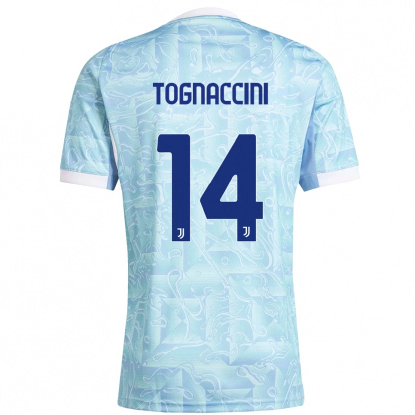 Danxen Kinderen Vittorio Tognaccini #14 Hemelblauw Geel Uitshirt Uittenue 2025/26 T-Shirt