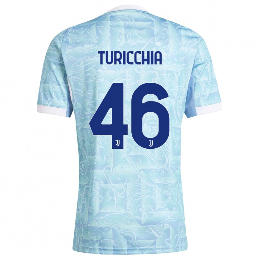 Danxen Kinderen Riccardo Turicchia #46 Hemelblauw Geel Uitshirt Uittenue 2025/26 T-Shirt