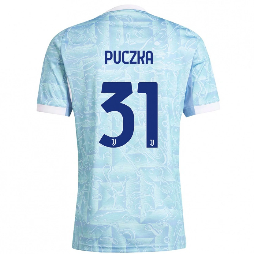 Danxen Kinderen David Puczka #31 Hemelblauw Geel Uitshirt Uittenue 2025/26 T-Shirt
