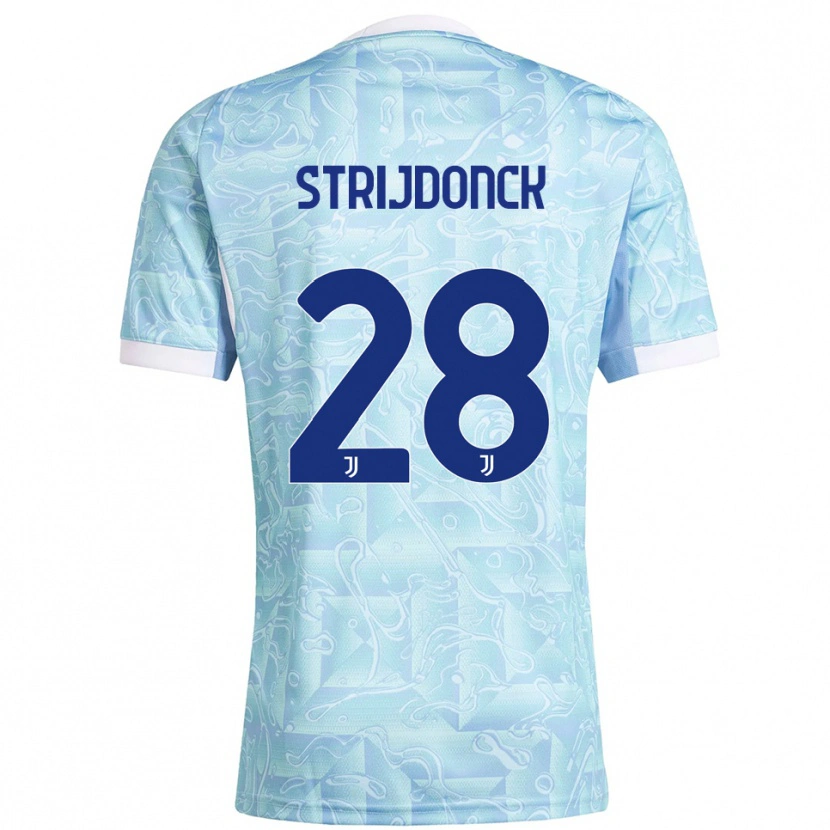 Danxen Kinderen Bayron Strijdonck #28 Hemelblauw Geel Uitshirt Uittenue 2025/26 T-Shirt
