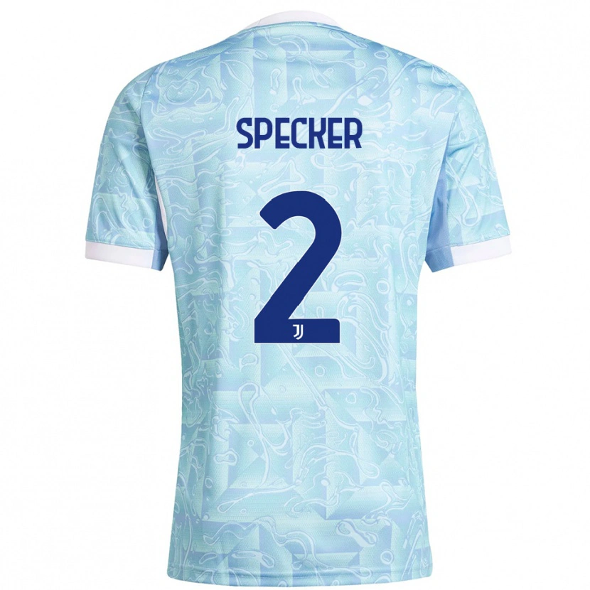 Danxen Kinderen Stefano Specker #2 Hemelblauw Geel Uitshirt Uittenue 2025/26 T-Shirt