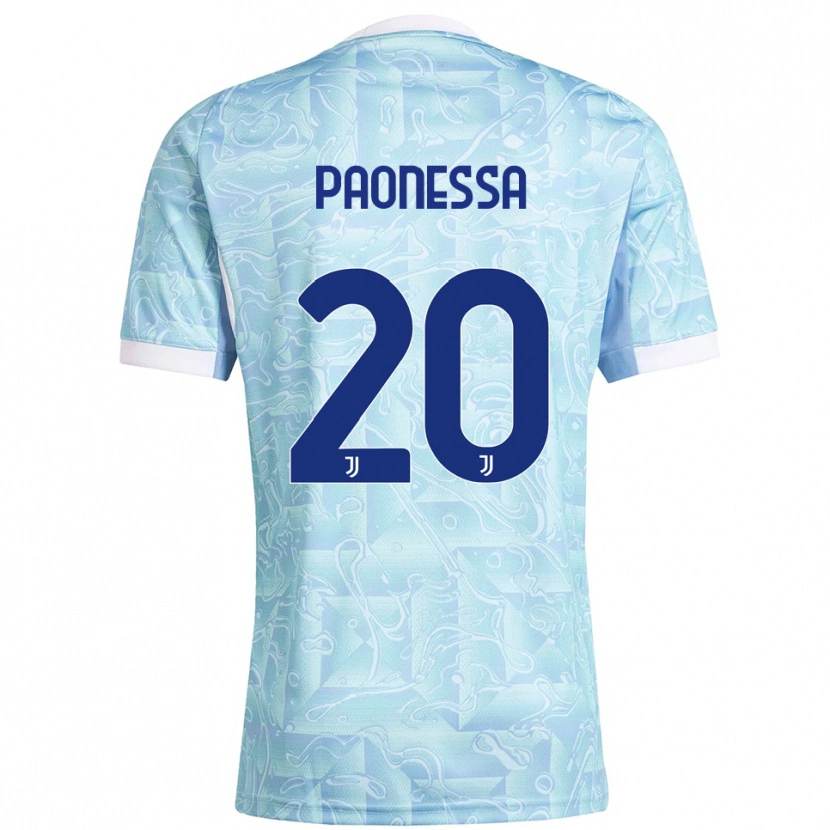 Danxen Kinderen Riccardo Paonessa #20 Hemelblauw Geel Uitshirt Uittenue 2025/26 T-Shirt
