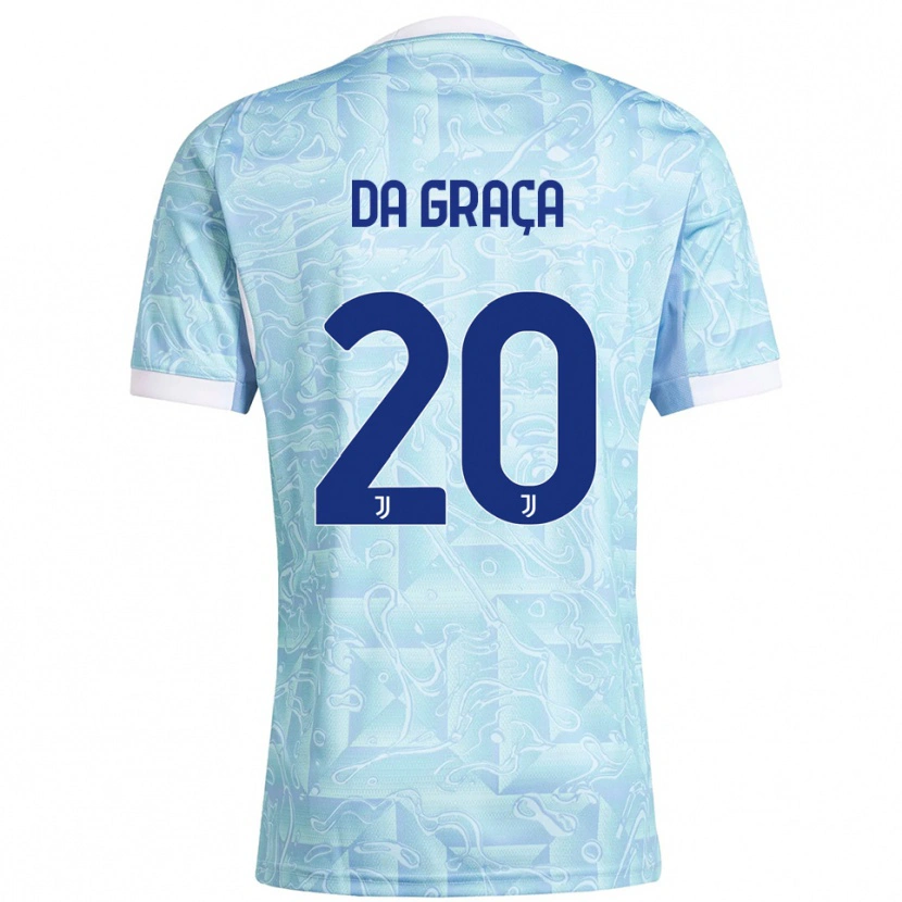 Danxen Kinderen Cosimo Da Graça #20 Hemelblauw Geel Uitshirt Uittenue 2025/26 T-Shirt