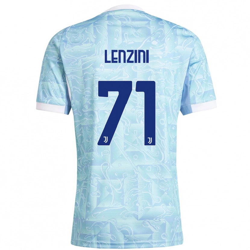 Danxen Kinderen Martina Lenzini #71 Hemelblauw Geel Uitshirt Uittenue 2025/26 T-Shirt
