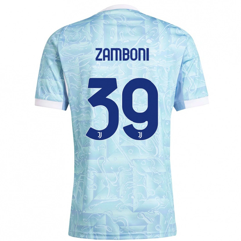 Danxen Kinderen Marta Zamboni #39 Hemelblauw Geel Uitshirt Uittenue 2025/26 T-Shirt