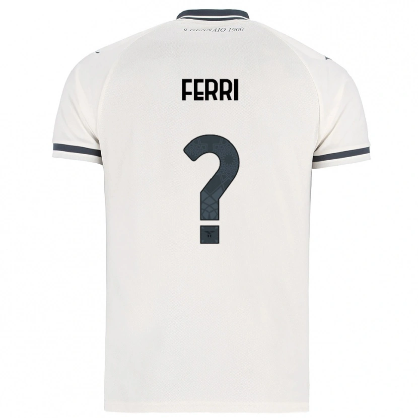 Danxen Kinderen Mattia Ferri #0 Wit Marineblauw Uitshirt Uittenue 2025/26 T-Shirt