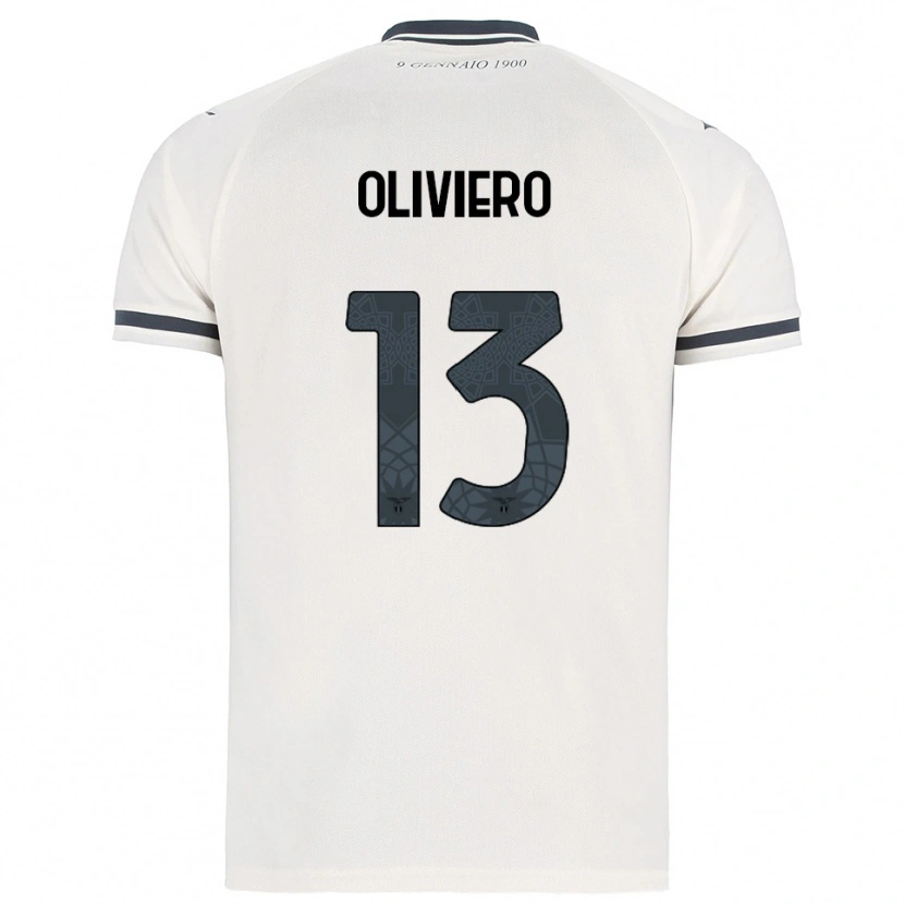 Danxen Kinderen Elisabetta Oliviero #13 Wit Marineblauw Uitshirt Uittenue 2025/26 T-Shirt