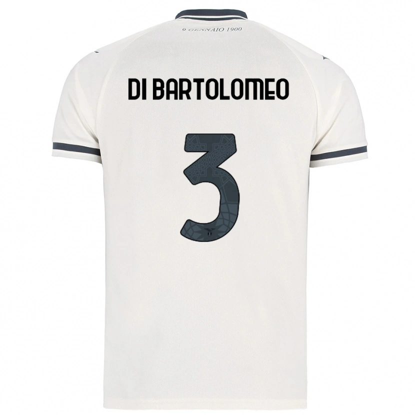 Danxen Kinderen Damiano Di Bartolomeo #3 Wit Marineblauw Uitshirt Uittenue 2025/26 T-Shirt