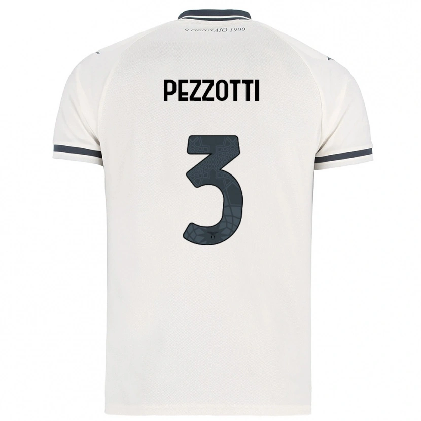 Danxen Kinderen Arianna Pezzotti #3 Wit Marineblauw Uitshirt Uittenue 2025/26 T-Shirt