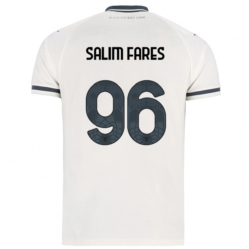 Danxen Kinderen Mohamed Salim Fares #96 Wit Marineblauw Uitshirt Uittenue 2025/26 T-Shirt