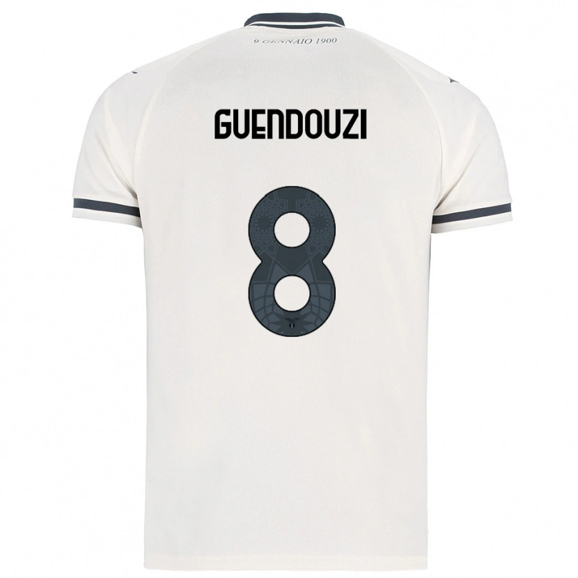 Danxen Kinderen Mattéo Guendouzi #8 Wit Marineblauw Uitshirt Uittenue 2025/26 T-Shirt