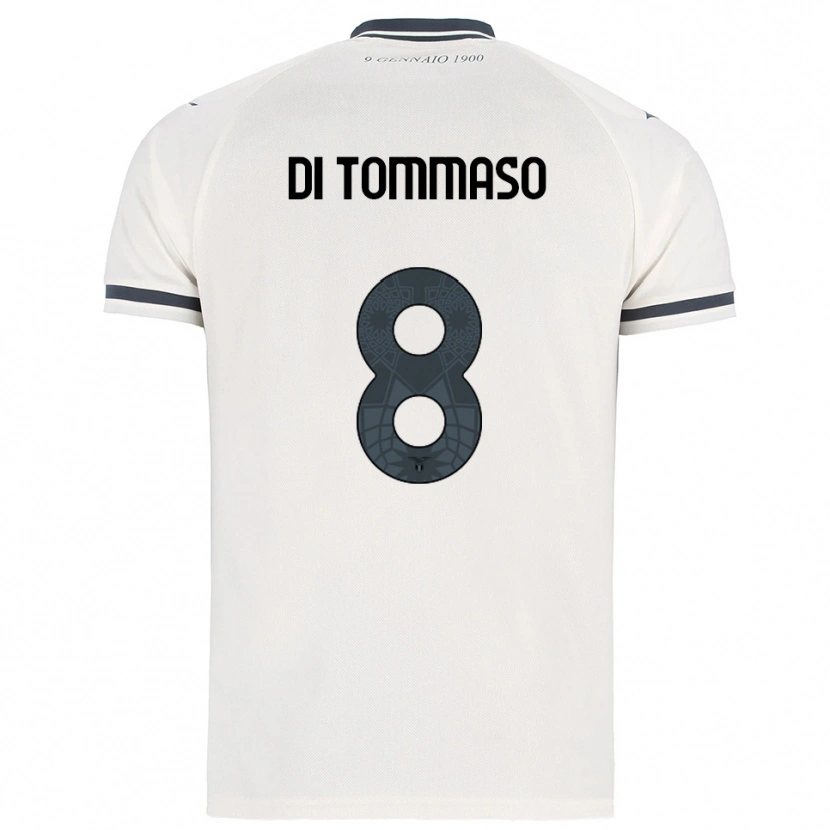 Danxen Kinderen Leonardo Di Tommaso #8 Wit Marineblauw Uitshirt Uittenue 2025/26 T-Shirt
