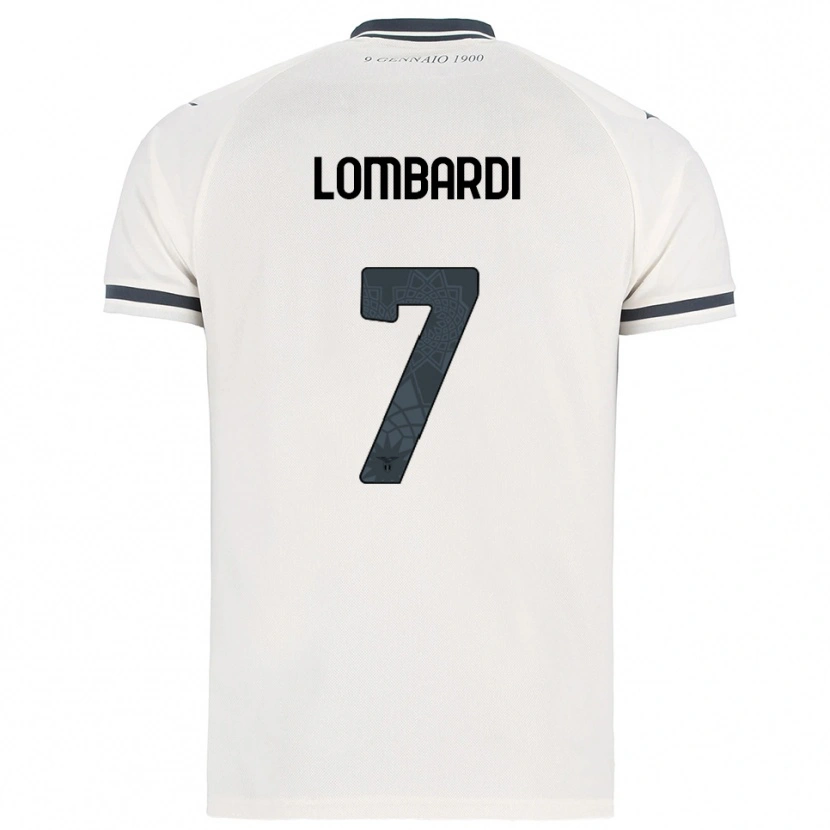 Danxen Kinderen Pierlorenzo Lombardi #7 Wit Marineblauw Uitshirt Uittenue 2025/26 T-Shirt