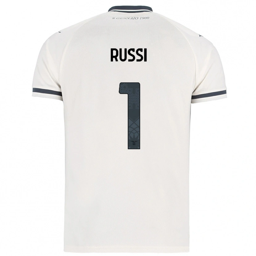 Danxen Kinderen Gabriele Russi #1 Wit Marineblauw Uitshirt Uittenue 2025/26 T-Shirt
