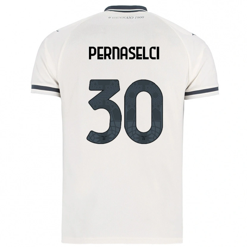 Danxen Kinderen Leonardo Pernaselci #30 Wit Marineblauw Uitshirt Uittenue 2025/26 T-Shirt