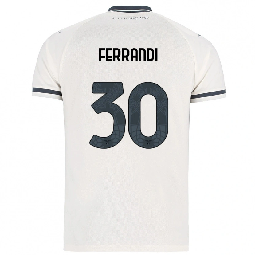 Danxen Kinderen Giulia Ferrandi #30 Wit Marineblauw Uitshirt Uittenue 2025/26 T-Shirt