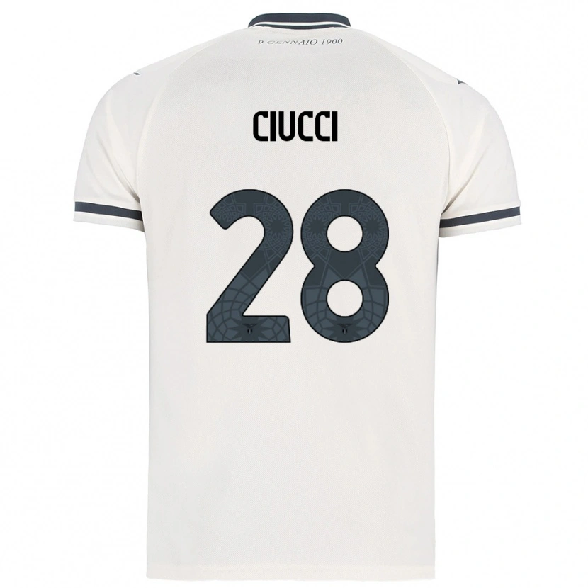 Danxen Kinderen Federico Ciucci #28 Wit Marineblauw Uitshirt Uittenue 2025/26 T-Shirt