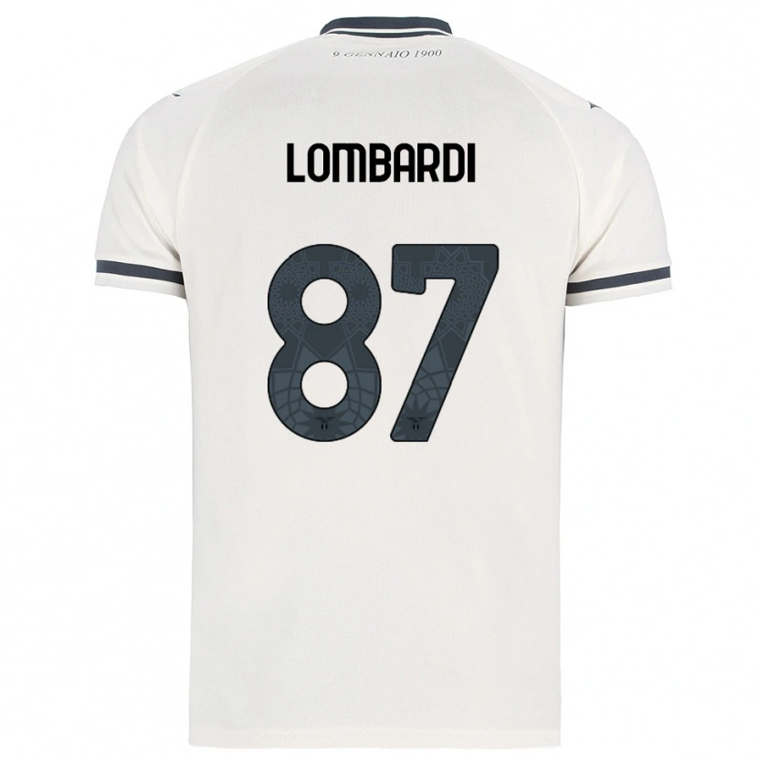 Danxen Kinderen Cristiano Lombardi #87 Wit Marineblauw Uitshirt Uittenue 2025/26 T-Shirt