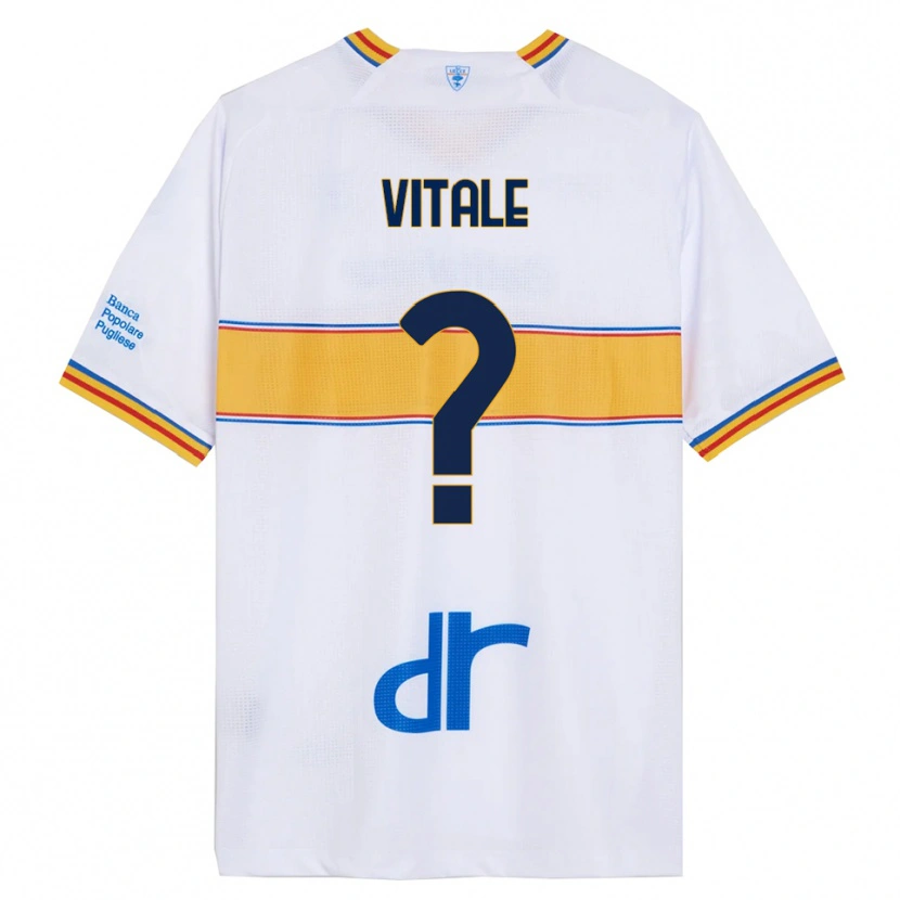 Danxen Kinderen Leonardo Vitale #0 Wit Geel Uitshirt Uittenue 2025/26 T-Shirt