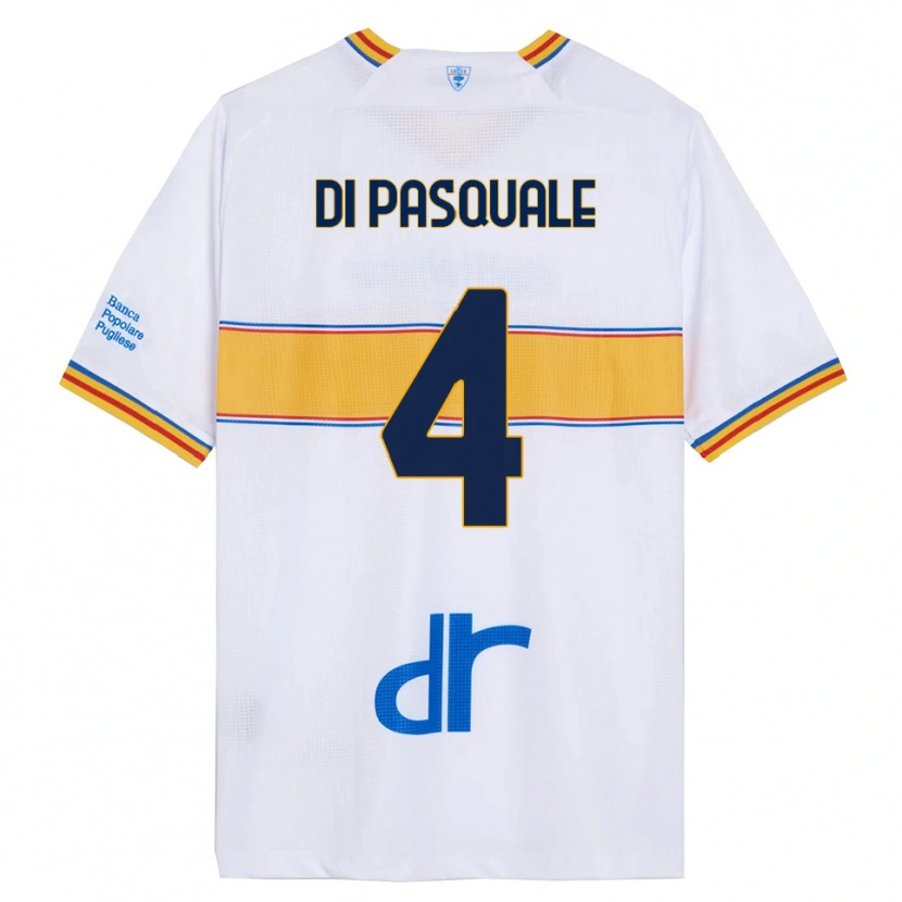Danxen Kinderen Alessandro Di Pasquale #4 Wit Geel Uitshirt Uittenue 2025/26 T-Shirt