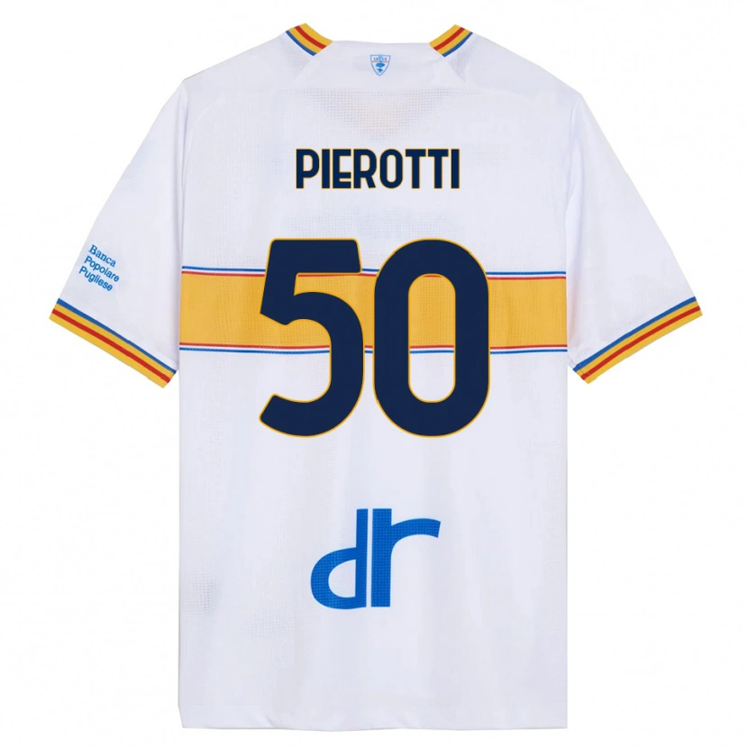 Danxen Kinderen Santiago Pierotti #50 Wit Geel Uitshirt Uittenue 2025/26 T-Shirt