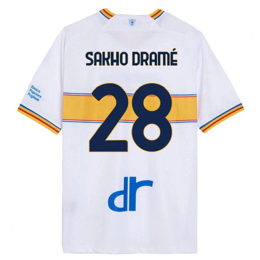 Danxen Kinderen Samba Sakho Dramé #28 Wit Geel Uitshirt Uittenue 2025/26 T-Shirt