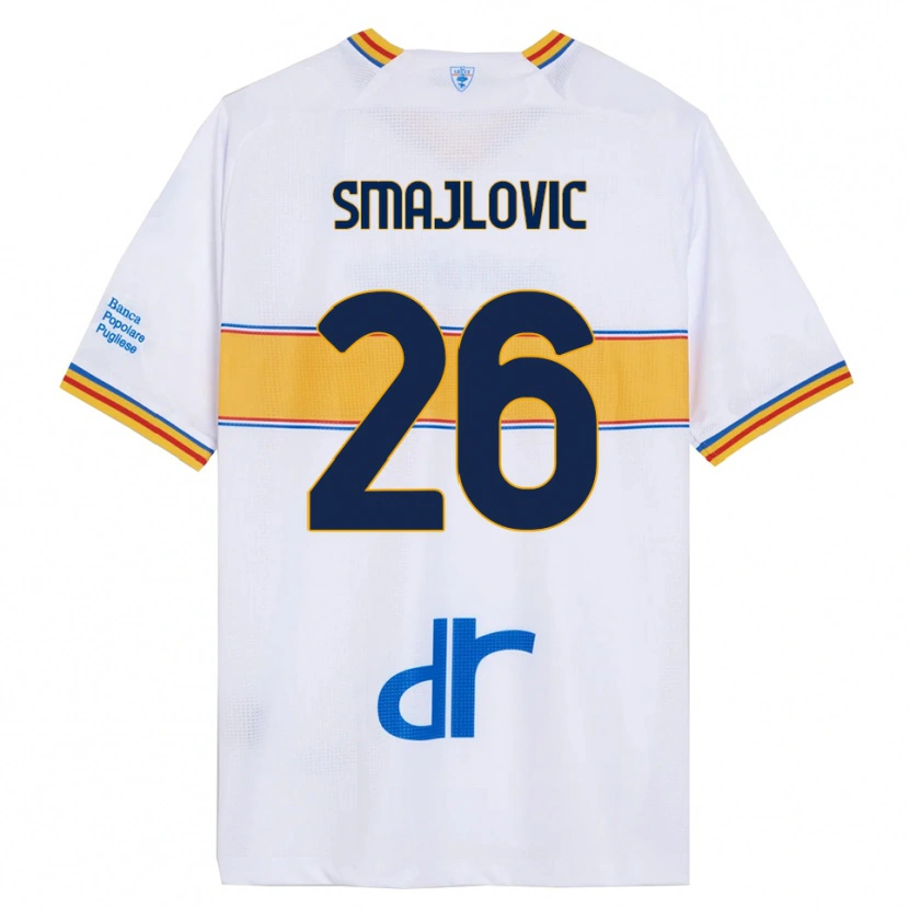 Danxen Kinderen Zinedin Smajlovic #26 Wit Geel Uitshirt Uittenue 2025/26 T-Shirt