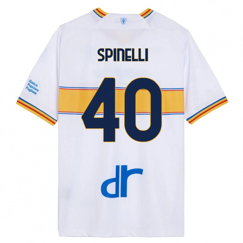 Danxen Kinderen Nicolò Spinelli #40 Wit Geel Uitshirt Uittenue 2025/26 T-Shirt