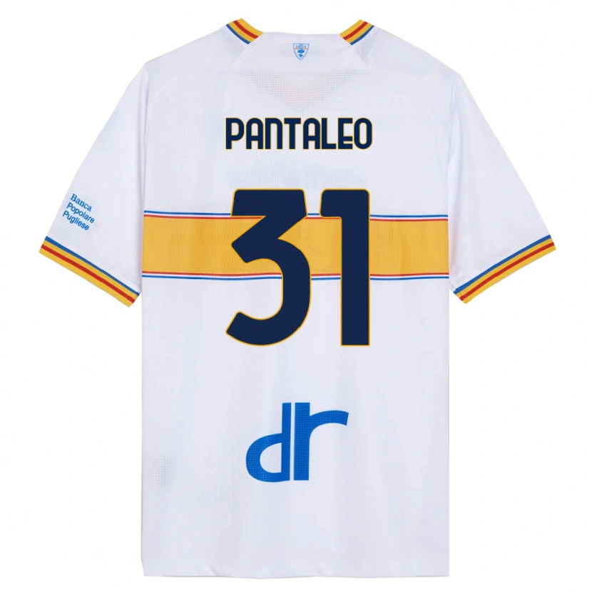 Danxen Kinderen Dario Pantaleo #31 Wit Geel Uitshirt Uittenue 2025/26 T-Shirt