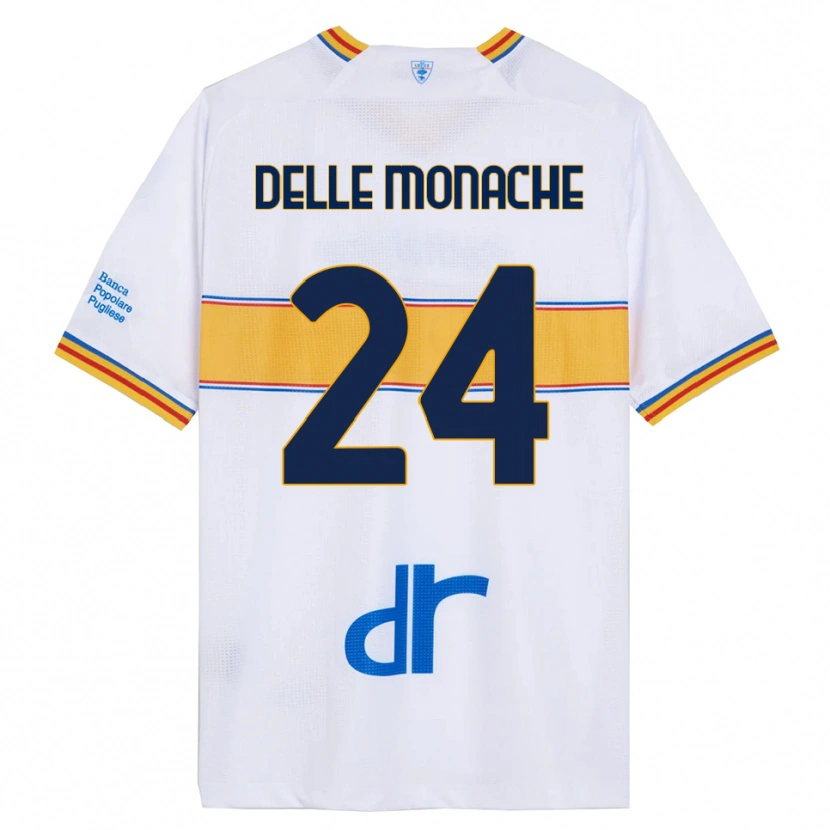 Danxen Kinderen Marco Delle Monache #24 Wit Geel Uitshirt Uittenue 2025/26 T-Shirt