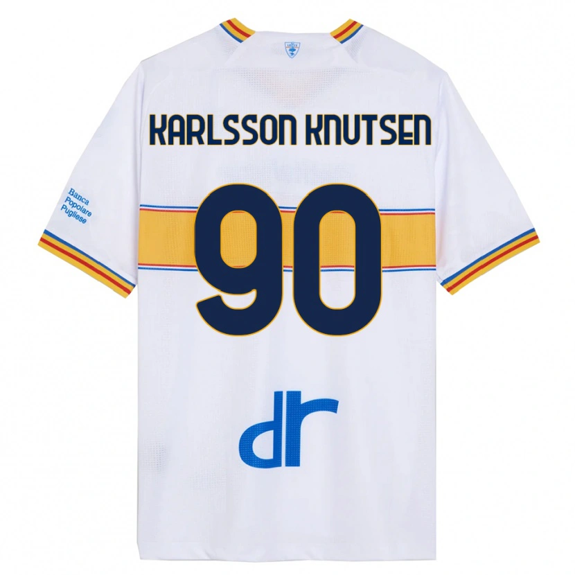 Danxen Kinderen Storm Karlsson Knutsen #90 Wit Geel Uitshirt Uittenue 2025/26 T-Shirt