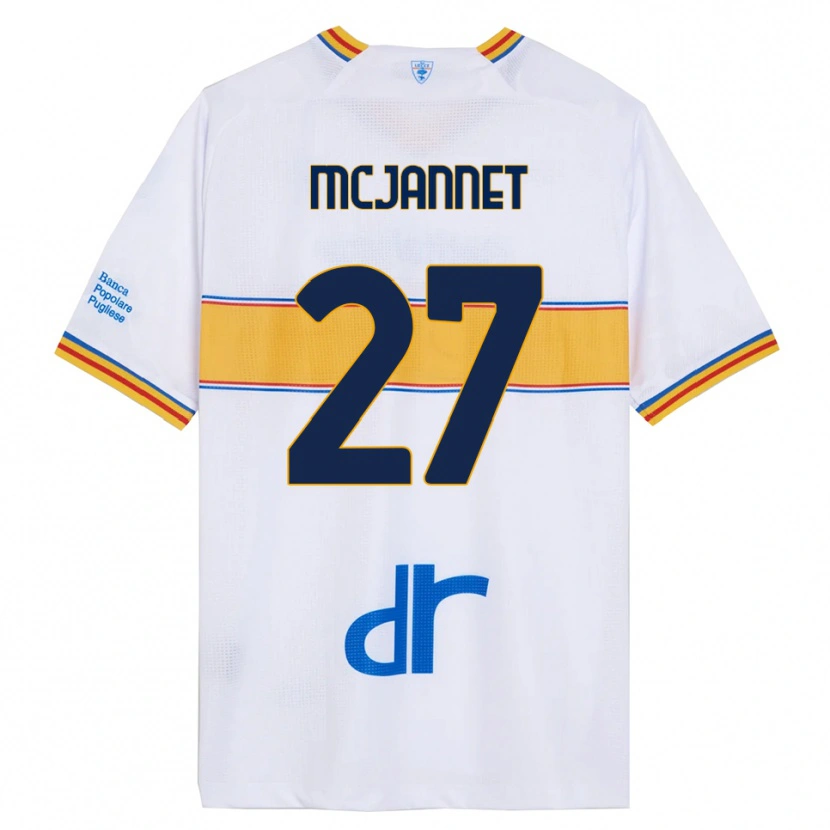 Danxen Kinderen Ed Mcjannet #27 Wit Geel Uitshirt Uittenue 2025/26 T-Shirt