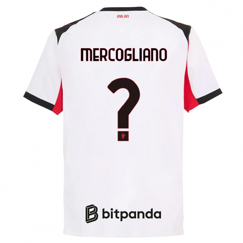Danxen Kinderen Mattia Mercogliano #0 Wit Zwart Uitshirt Uittenue 2025/26 T-Shirt