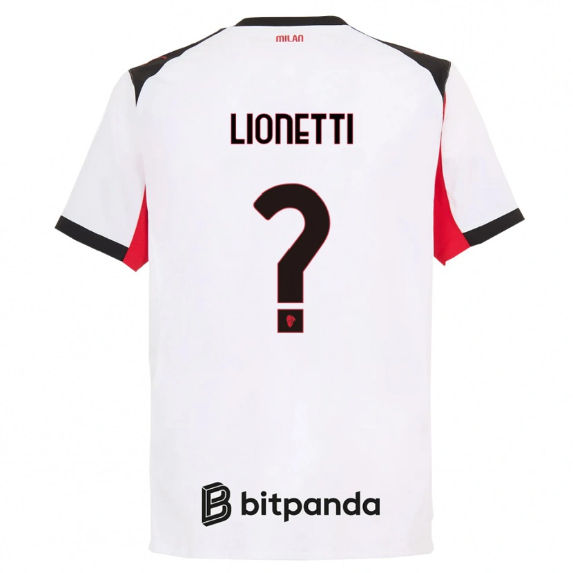 Danxen Kinderen Francesco Lionetti #0 Wit Zwart Uitshirt Uittenue 2025/26 T-Shirt