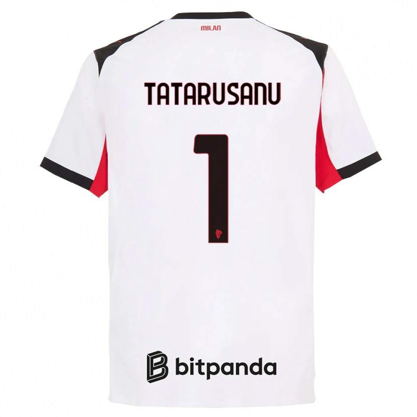 Danxen Kinderen Ciprian Tatarusanu #1 Wit Zwart Uitshirt Uittenue 2025/26 T-Shirt