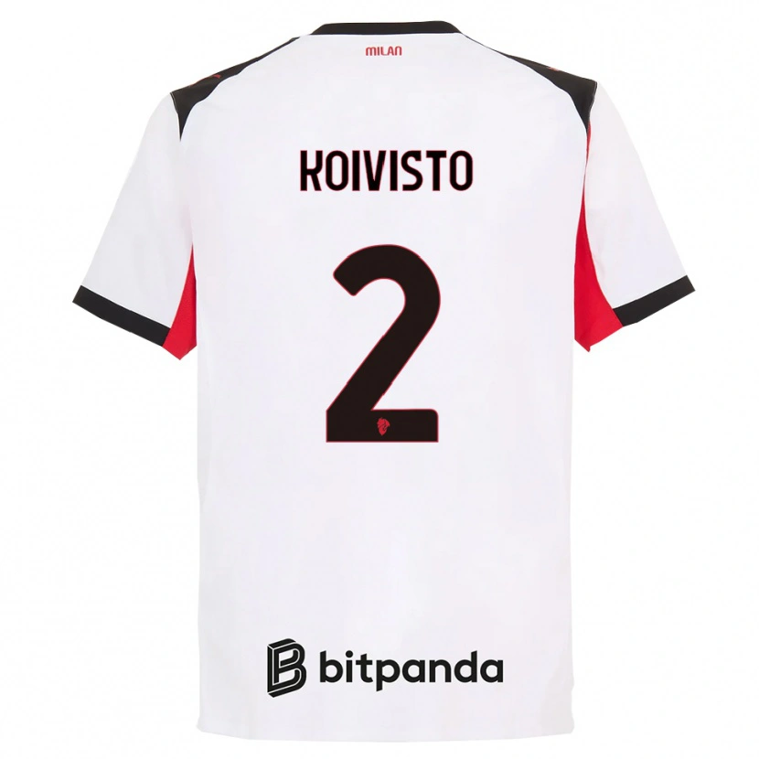 Danxen Kinderen Emma Koivisto #2 Wit Zwart Uitshirt Uittenue 2025/26 T-Shirt