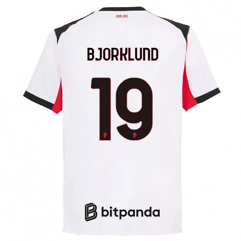 Danxen Kinderen Lukas Bjorklund #19 Wit Zwart Uitshirt Uittenue 2025/26 T-Shirt