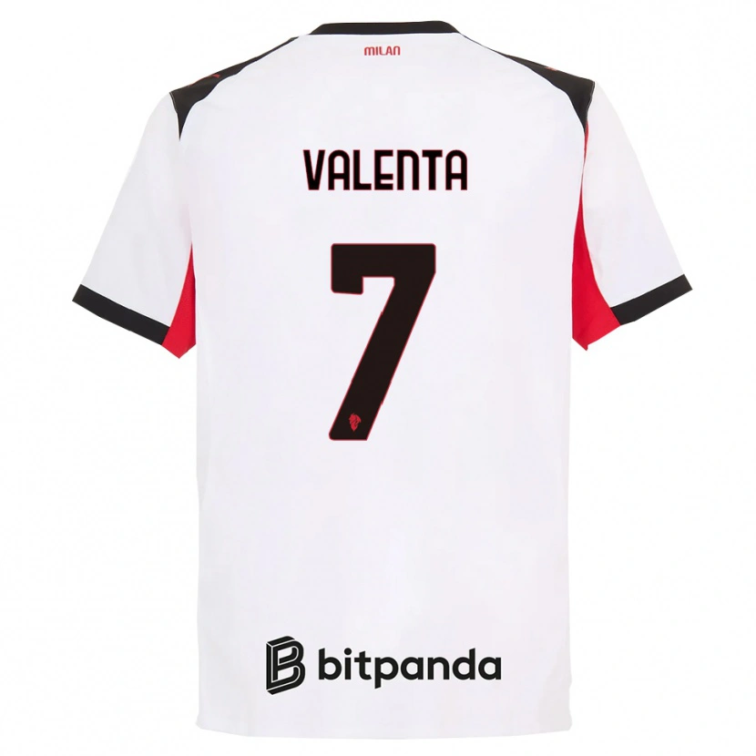 Danxen Kinderen Tommaso Valenta #7 Wit Zwart Uitshirt Uittenue 2025/26 T-Shirt
