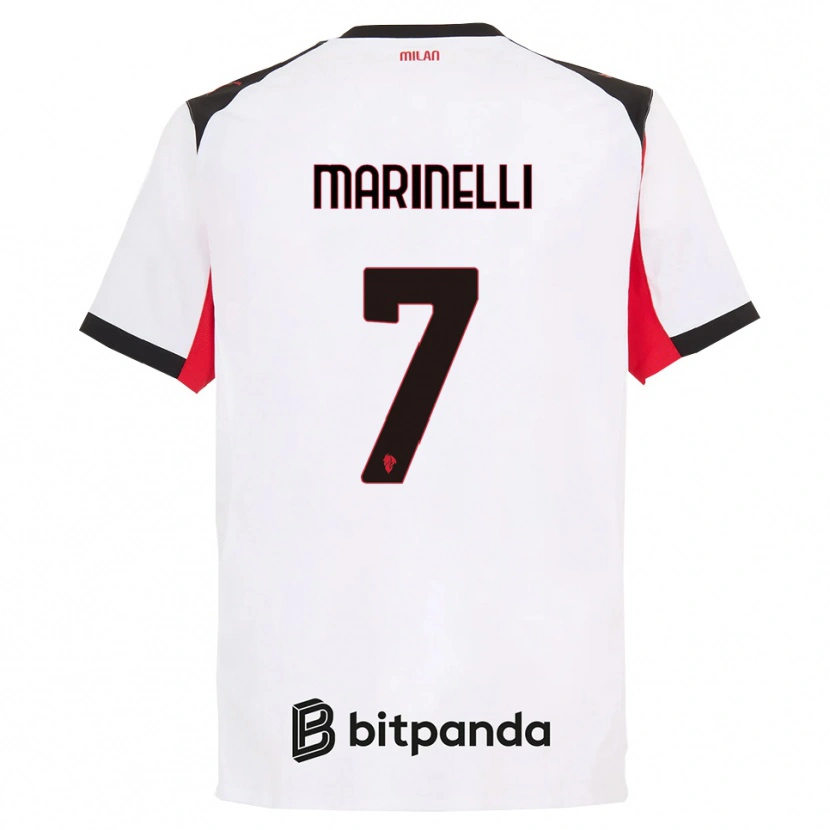 Danxen Kinderen Gloria Marinelli #7 Wit Zwart Uitshirt Uittenue 2025/26 T-Shirt