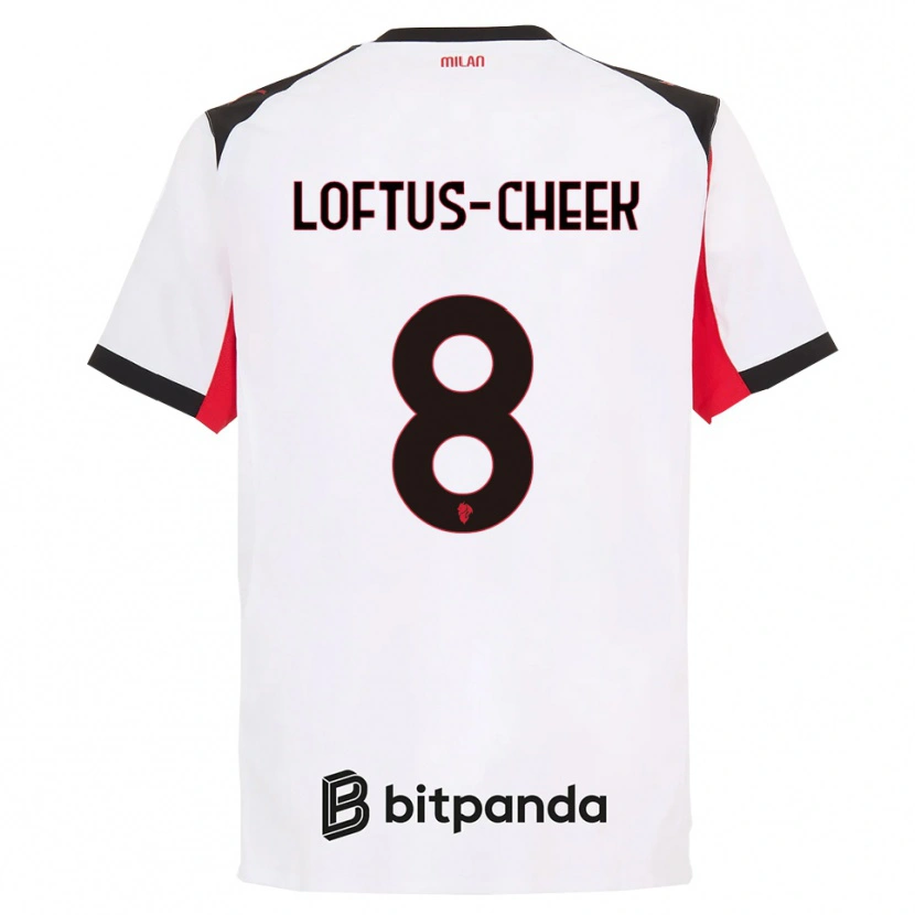 Danxen Kinderen Ruben Loftus-Cheek #8 Wit Zwart Uitshirt Uittenue 2025/26 T-Shirt